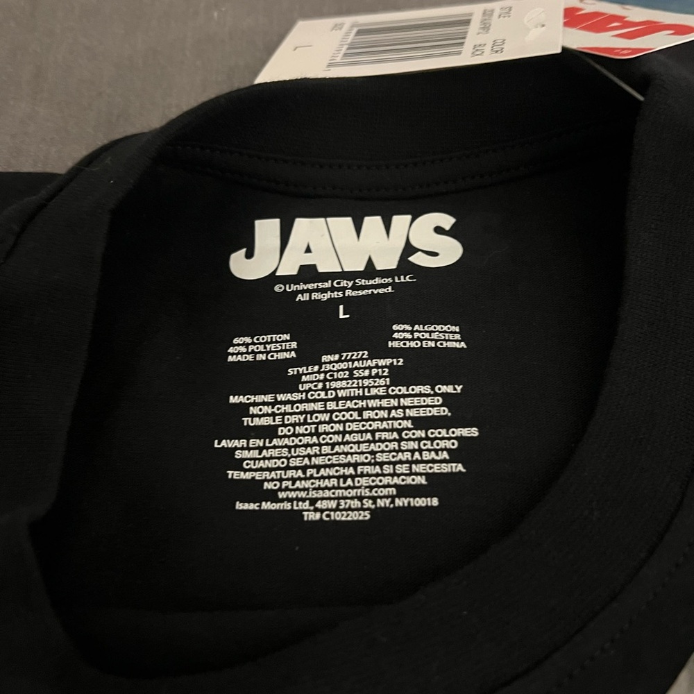 Jaws Midnight Snacker Black T-Shirt New - Picture 3 of 5